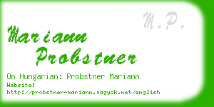 mariann probstner business card